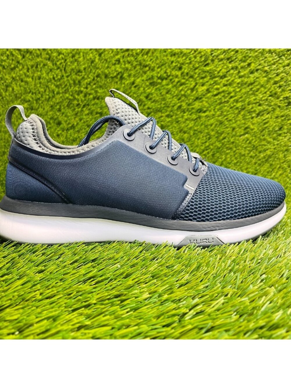 Kuru Atom Mens Size 9 Blue Gray White Athletic Running Walking Shoes Sneakers